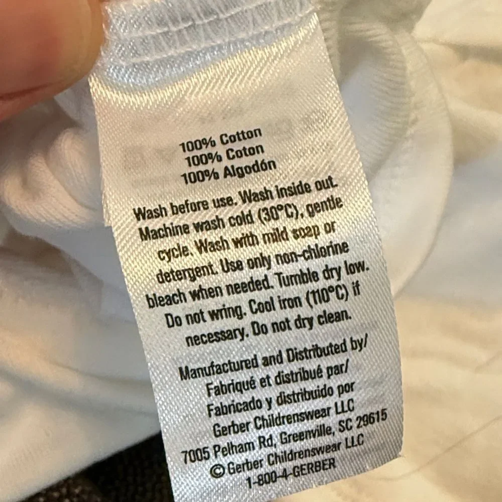 Gerber Classic White Baby Bodysuit size 0-3 months